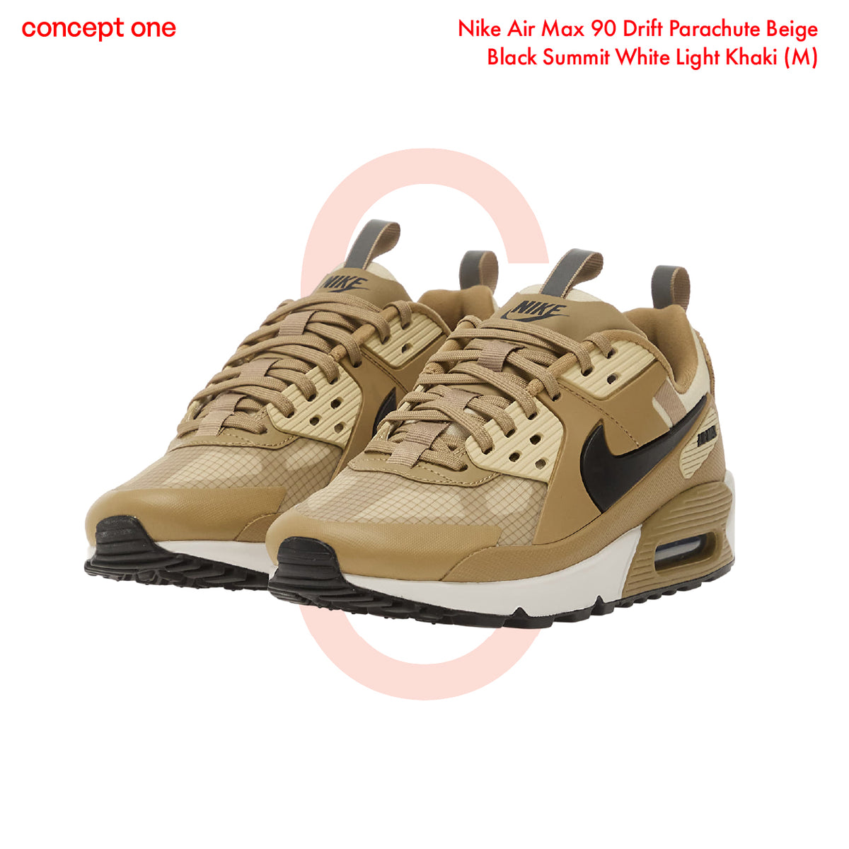 Nike Air Max 90 Drift Parachute Beige Black Summit White Light Khaki (M)