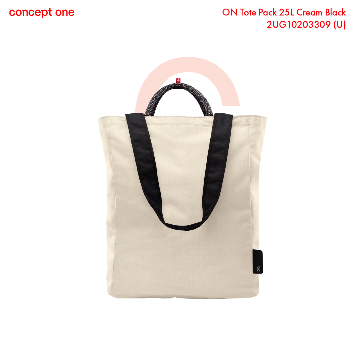 On Tote Pack 25L Cream Black 2UG10203309 (U)