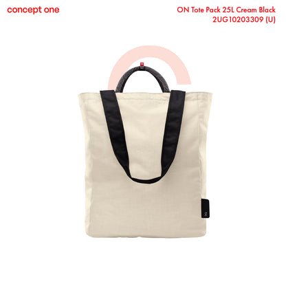 On Tote Pack 25L Cream Black 2UG10203309 (U)