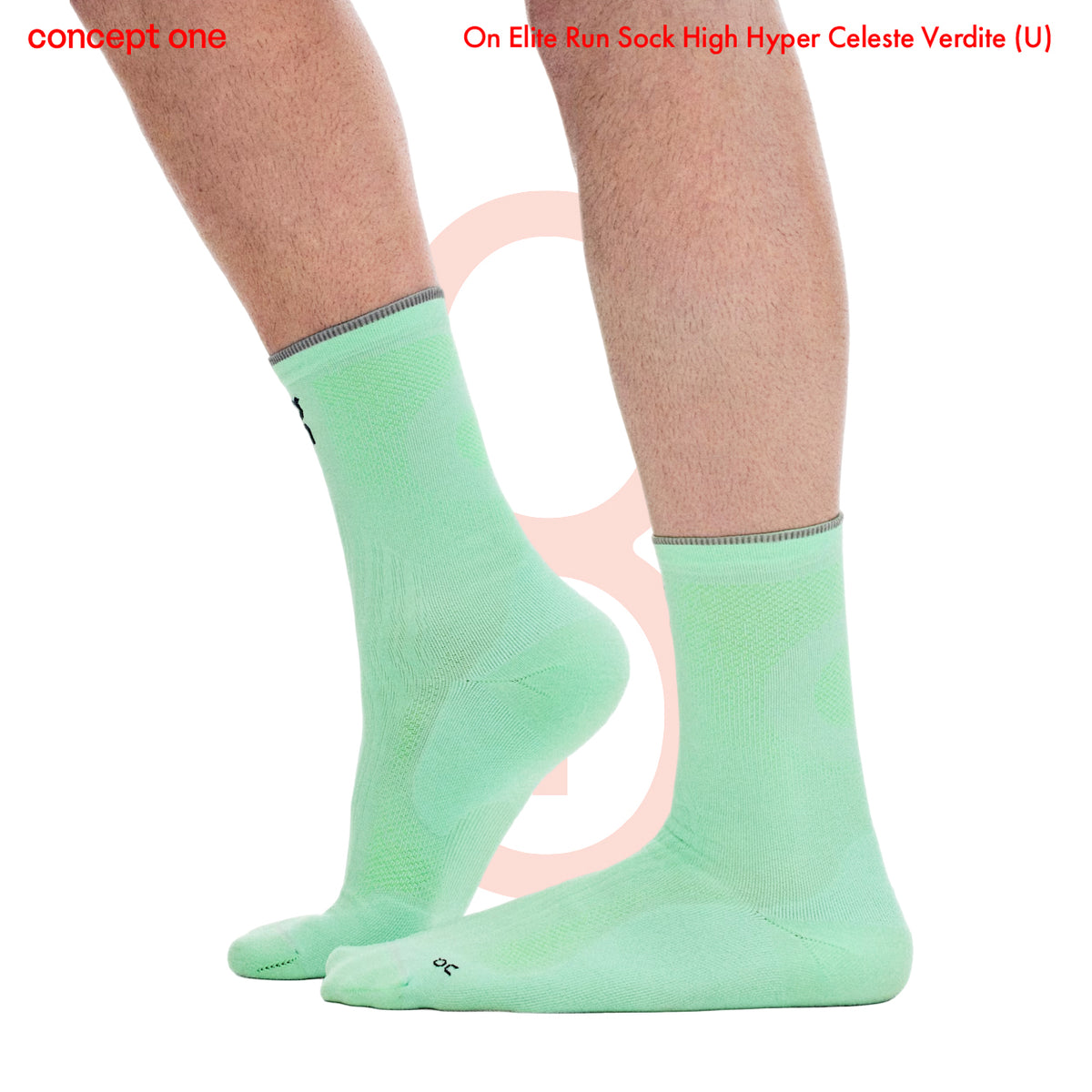 On Elite Run Sock High Hyper Celeste Verdite (U)