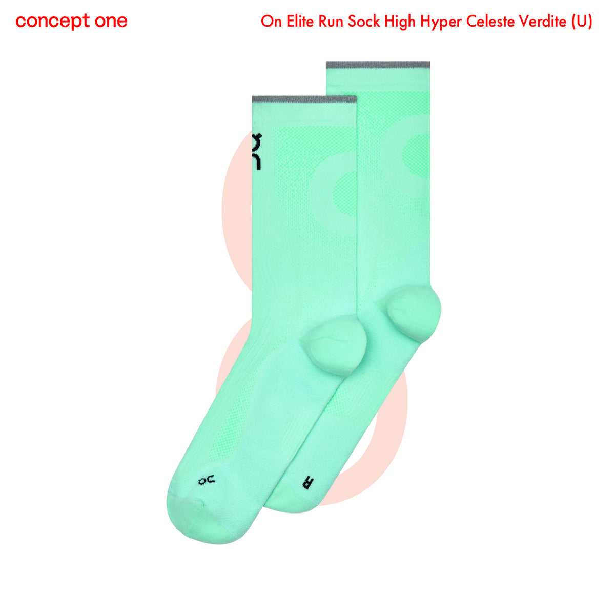 On Elite Run Sock High Hyper Celeste Verdite (U)
