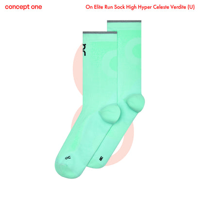 On Elite Run Sock High Hyper Celeste Verdite (U)
