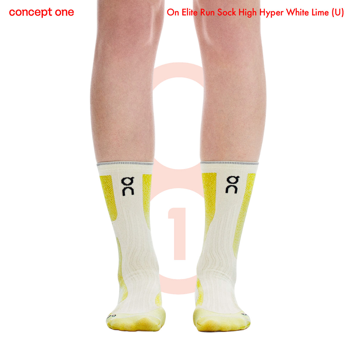 On Elite Run Sock High Hyper White Lime (U)