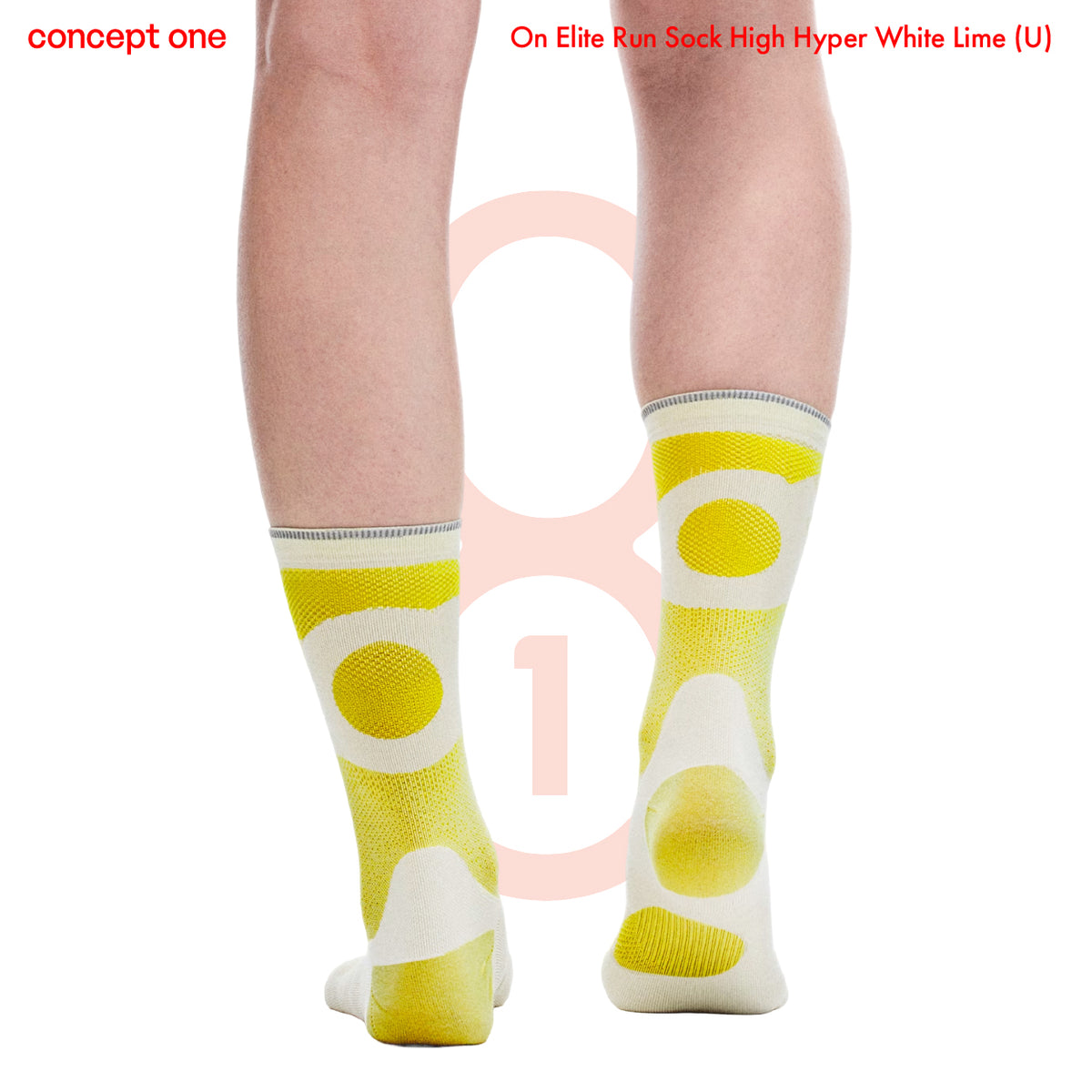 On Elite Run Sock High Hyper White Lime (U)