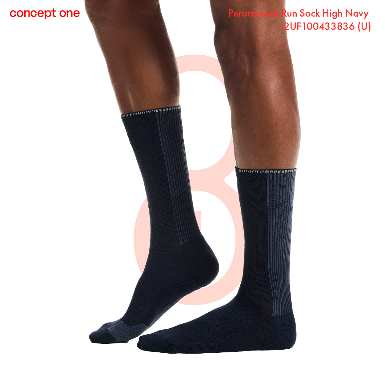 Perormance Run Sock High Navy 2UF100433836 (U)