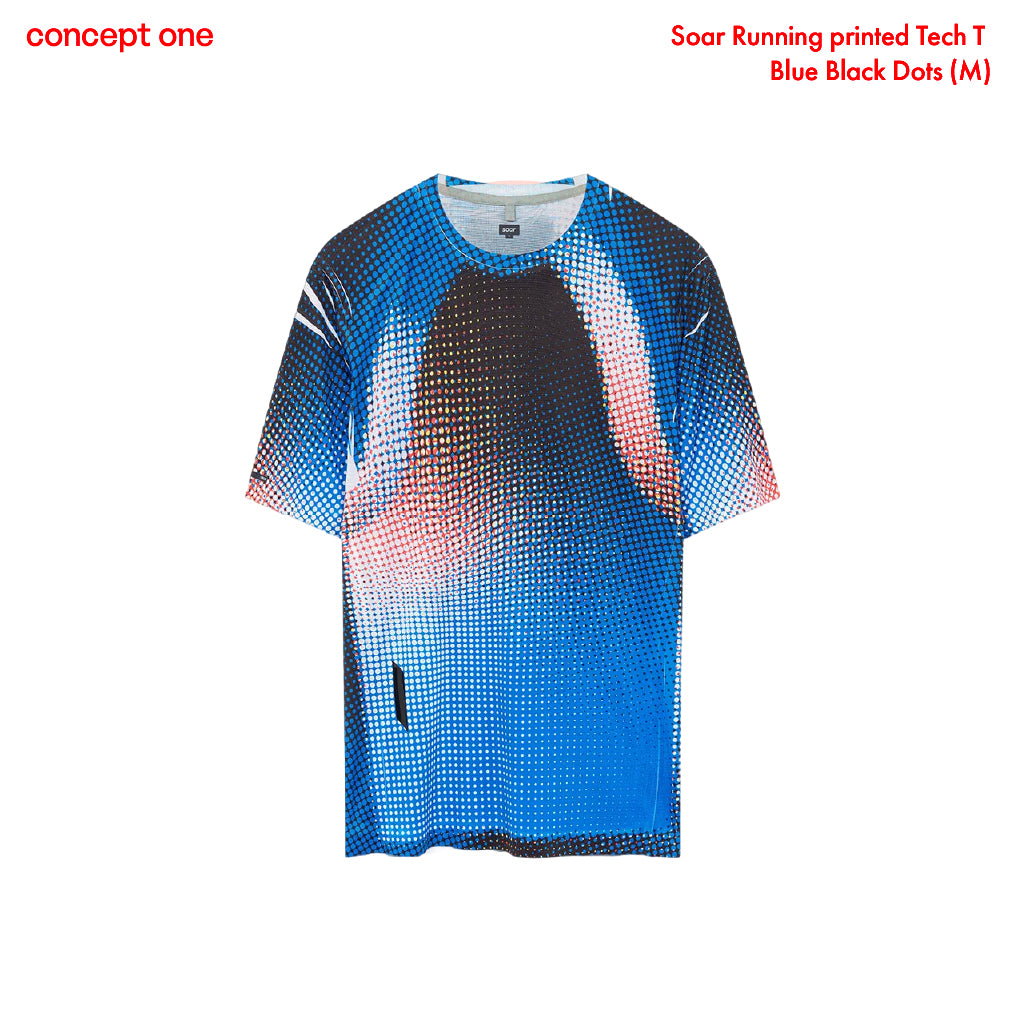 Soar Running printed Tech T Blue Black Dots (M)