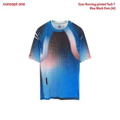 Soar Running printed Tech T Blue Black Dots (M)