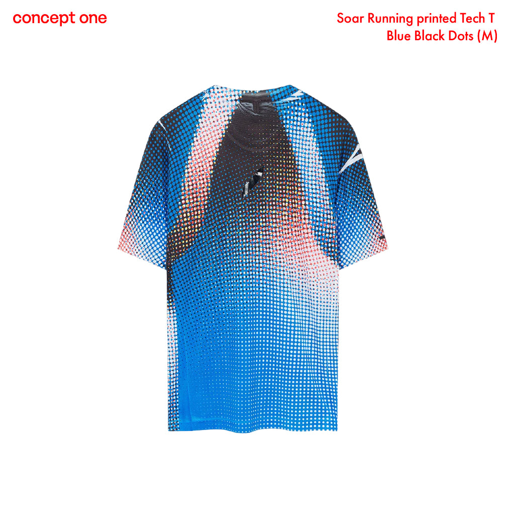 Soar Running printed Tech T Blue Black Dots (M)