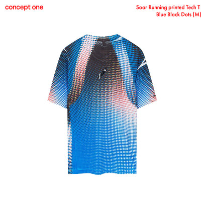 Soar Running printed Tech T Blue Black Dots (M)