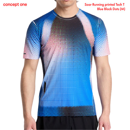Soar Running printed Tech T Blue Black Dots (M)