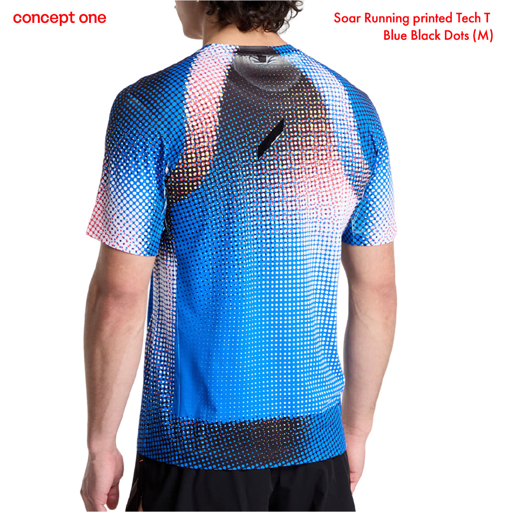 Soar Running printed Tech T Blue Black Dots (M)