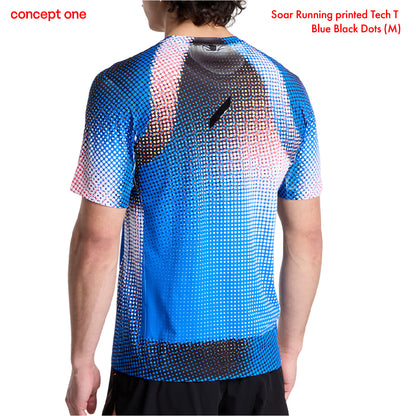 Soar Running printed Tech T Blue Black Dots (M)