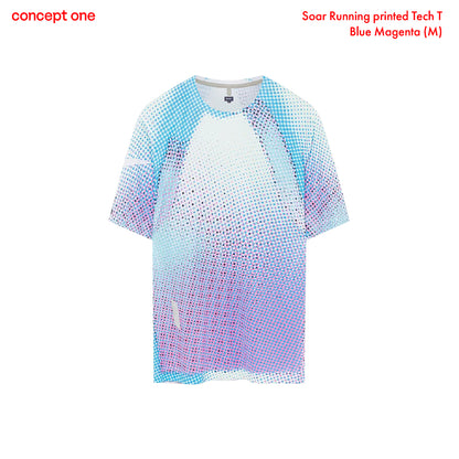 Soar Running printed Tech T Blue Magenta (M)