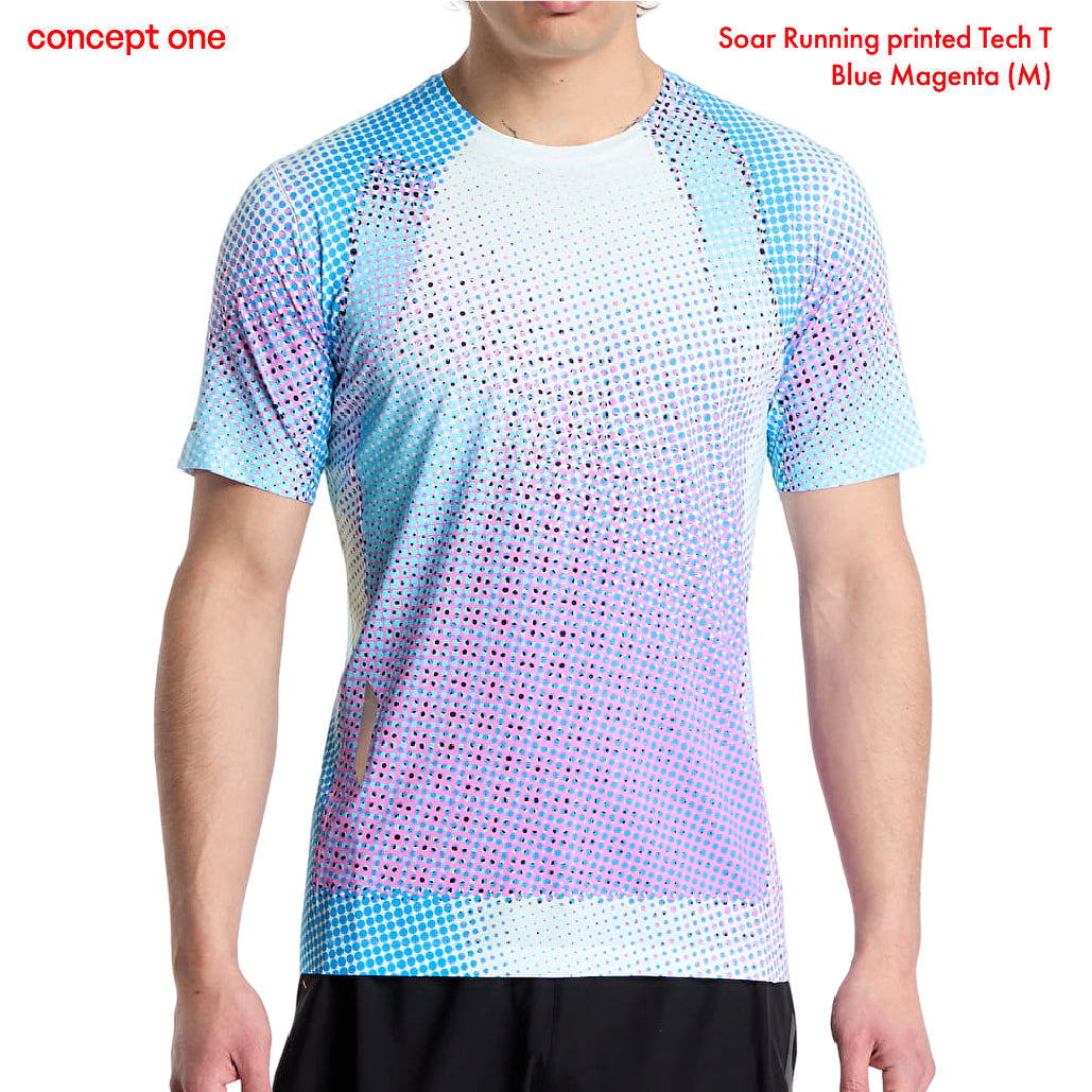 Soar Running printed Tech T Blue Magenta (M)