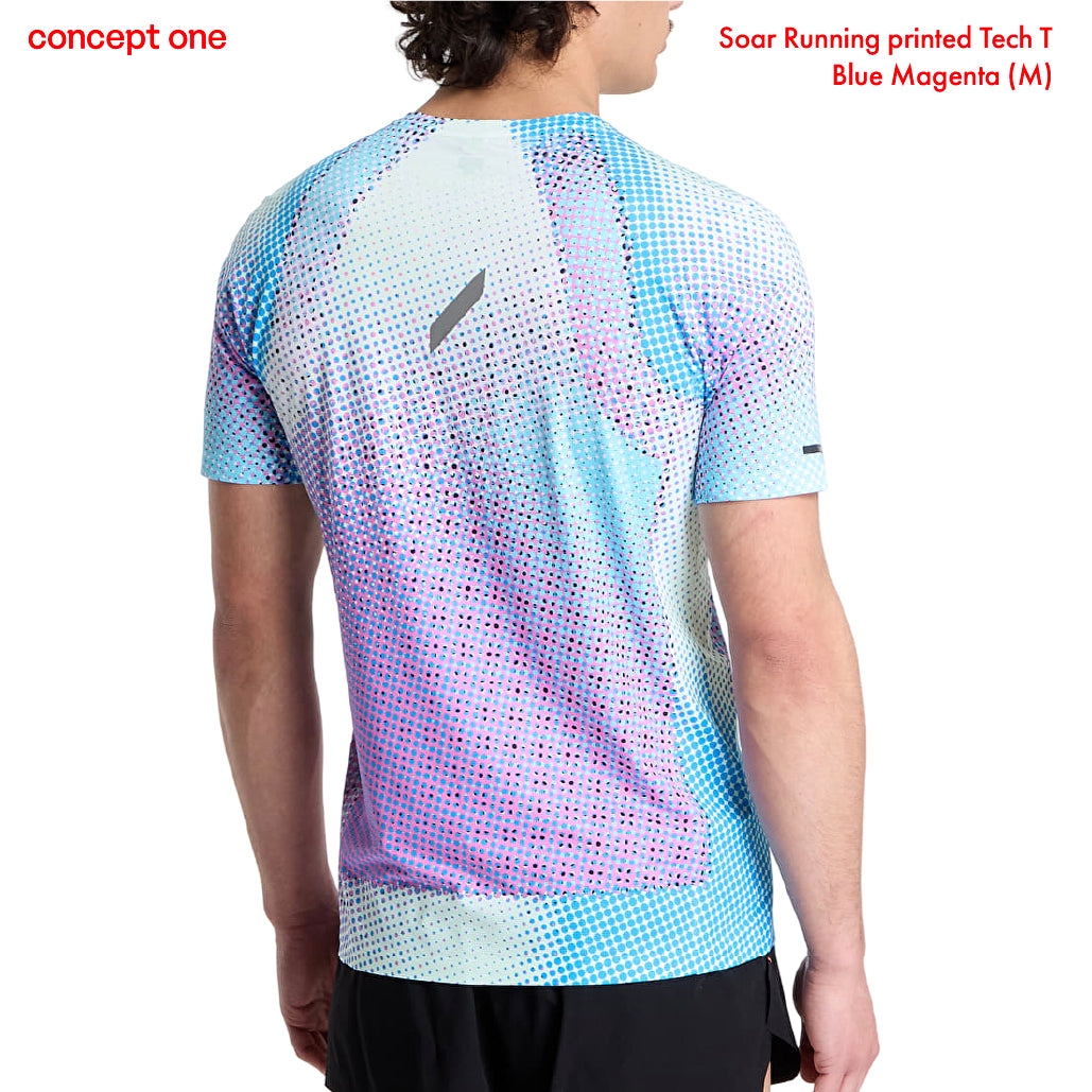 Soar Running printed Tech T Blue Magenta (M)