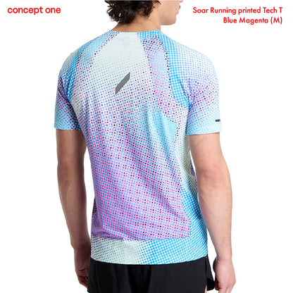 Soar Running printed Tech T Blue Magenta (M)