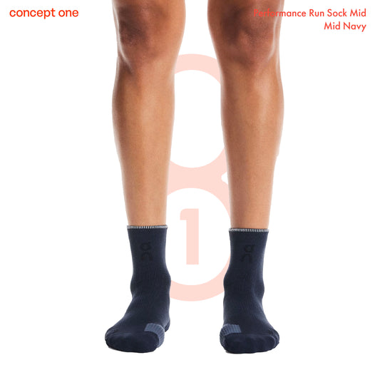 Performance Run Sock Mid Navy 2UF10053836 (U)