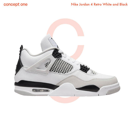 Nike Jordan 4 Retro White and Black (GS)