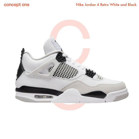 Nike Jordan 4 Retro White and Black (GS)