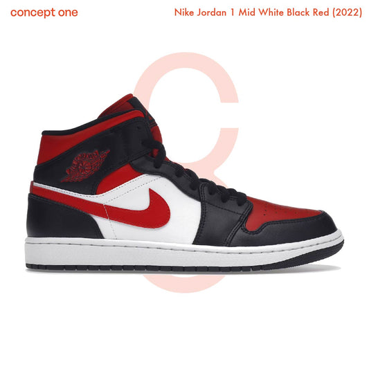 Nike Jordan 1 Mid White Black Red (2022) (M)