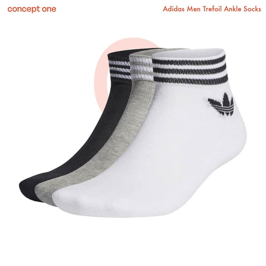 Adidas Men Trefoil Ankle Socks (3 pair)
