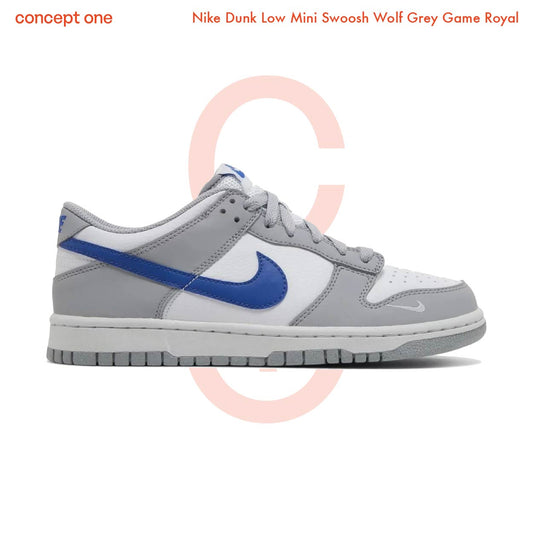 Nike Dunk Low Mini Swoosh Wolf Grey Game Royal (GS)