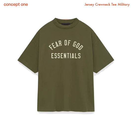 Fear of God Essentials Jersey Crewneck Tee Military (FW24)