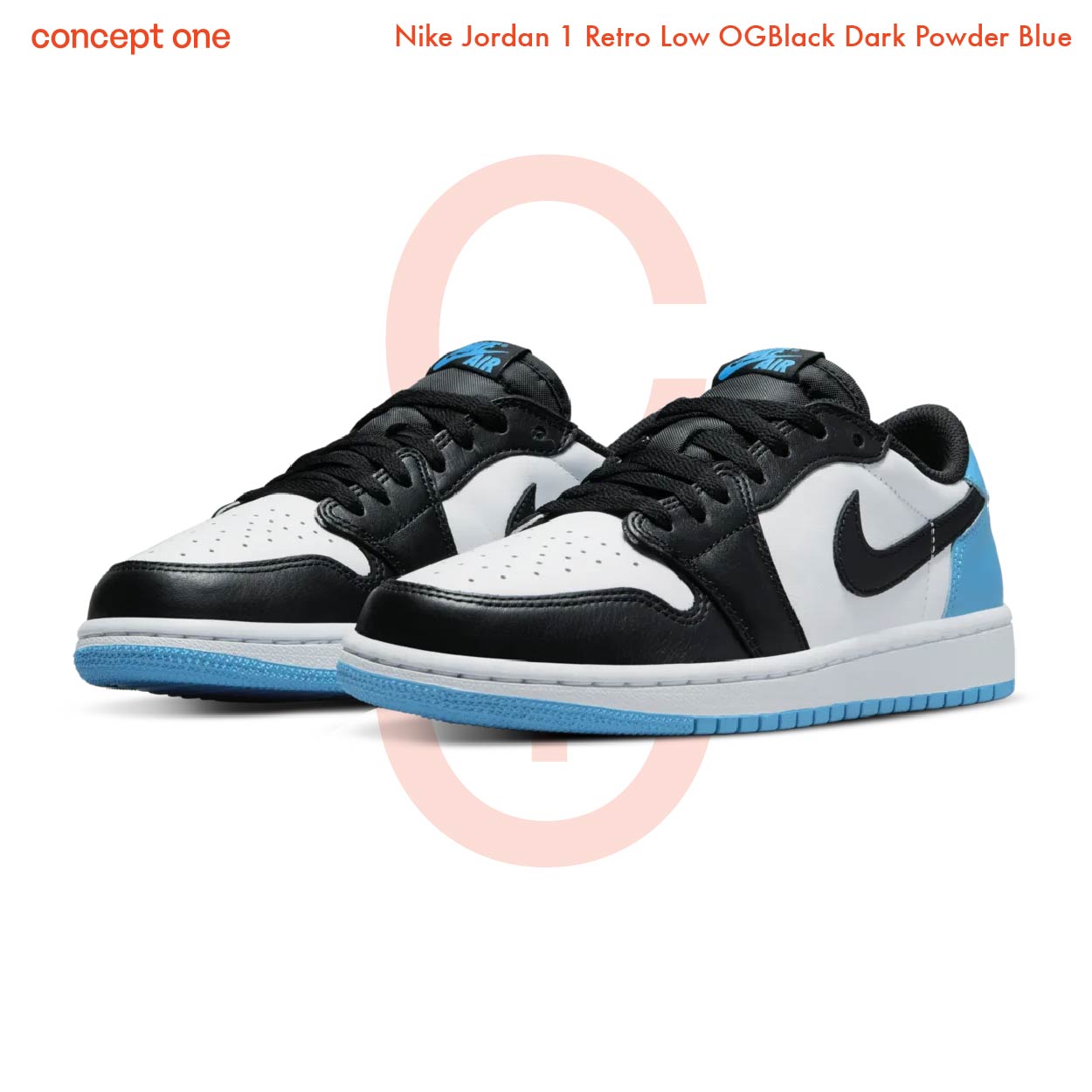 Nike Jordan 1 Retro Low OGBlack Dark Powder Blue (W)