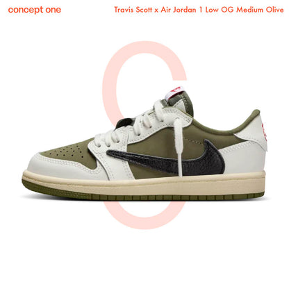 Travis Scott x Air Jordan 1 Low OG Medium Olive (M)