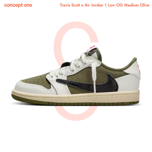 Travis Scott x Air Jordan 1 Low OG Medium Olive (M)
